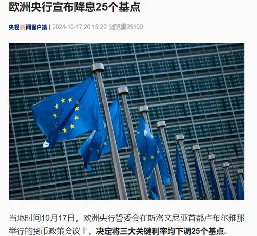 欧洲央行如期降息 欧债收益率周四转跌