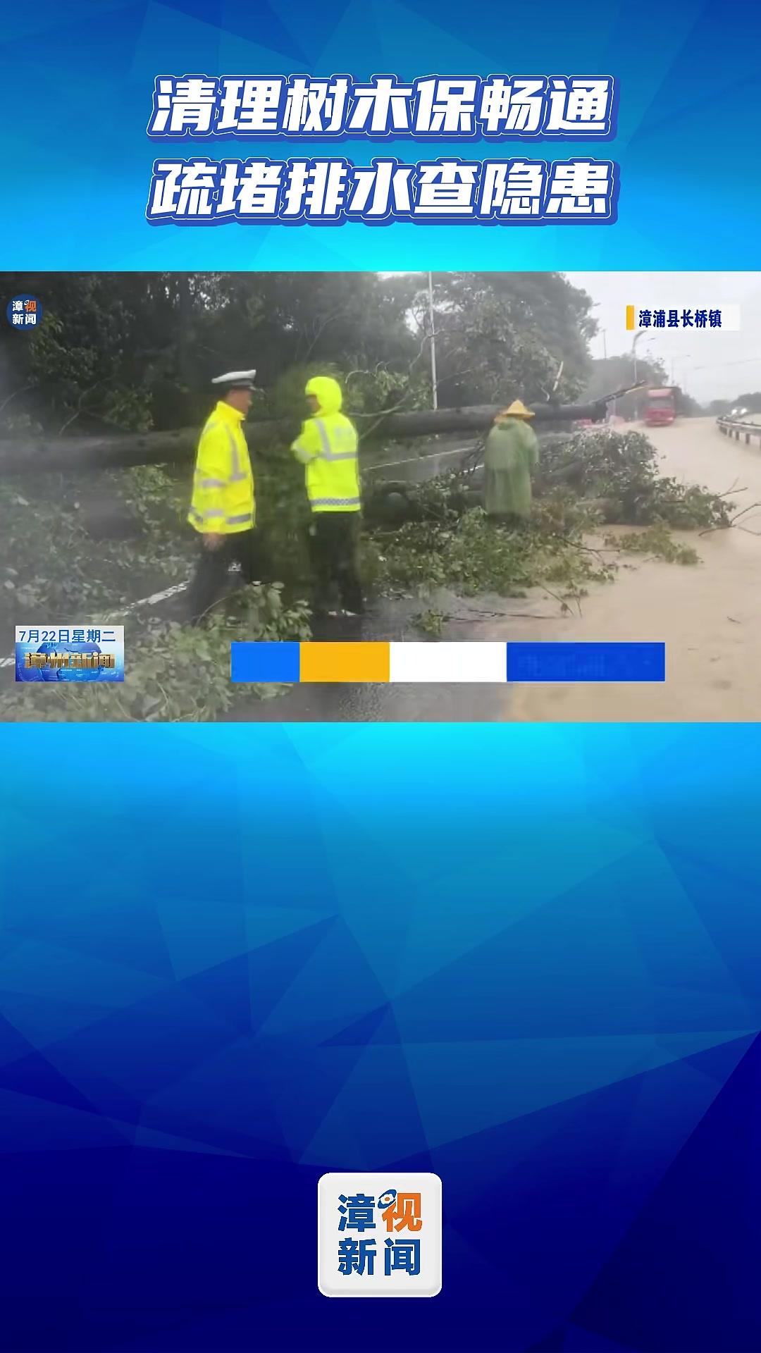 风吹树倒路受阻,民警清理保畅通